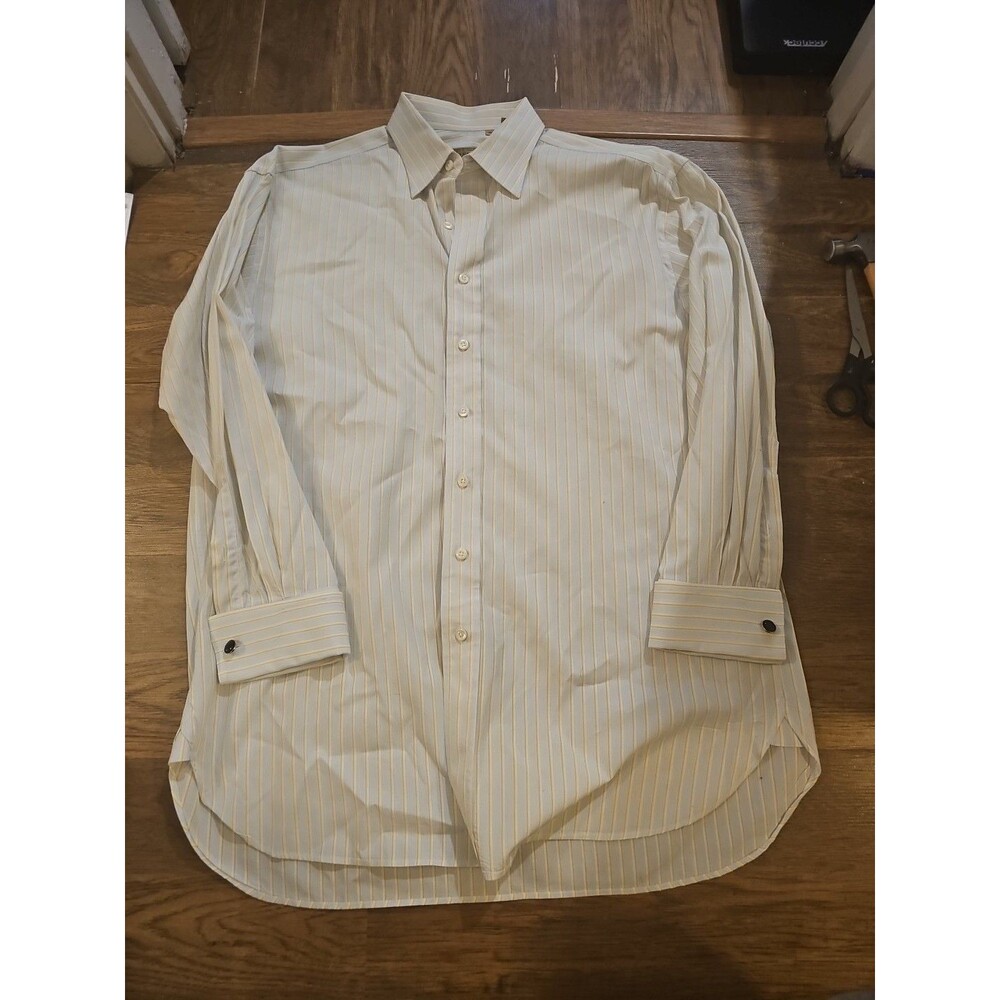 Paul Stuart Shirt Men's 16.5x33 Long Sleeve Button Down Cotton Dress Twill